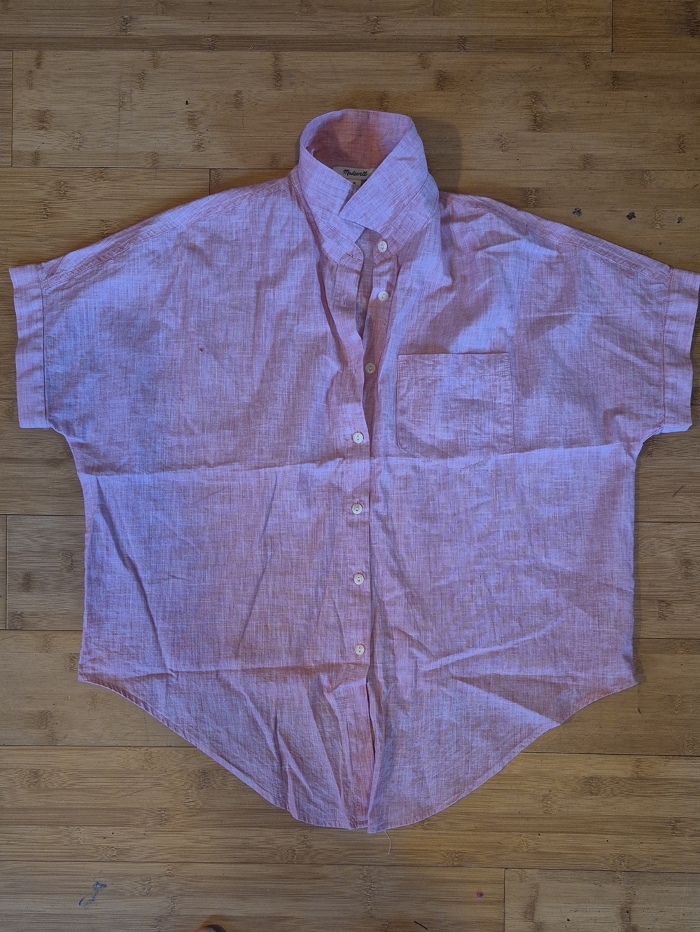 Madewell Short-Sleeve Button-Down Shirt - Light Pink